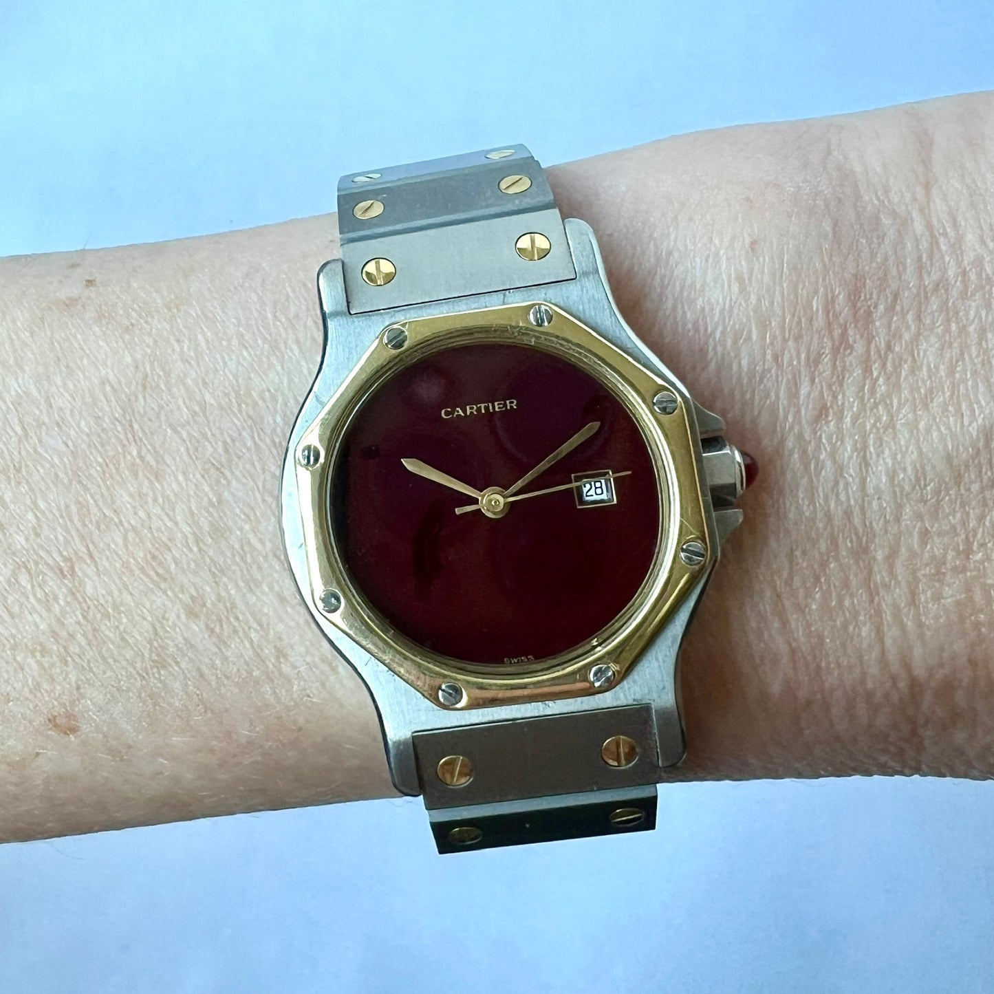 CARTIER SANTOS OCTAGON 31mm Automatic 2 Tone Watch 