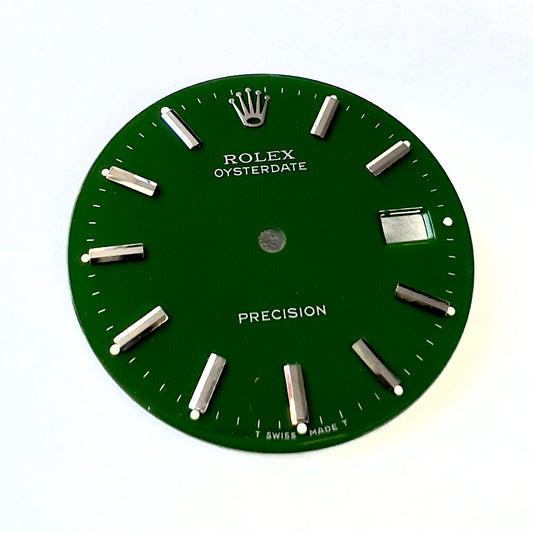 ROLEX 27.5mm Green Color Silver Hour Markers DIAL for ROLEX PRECISION