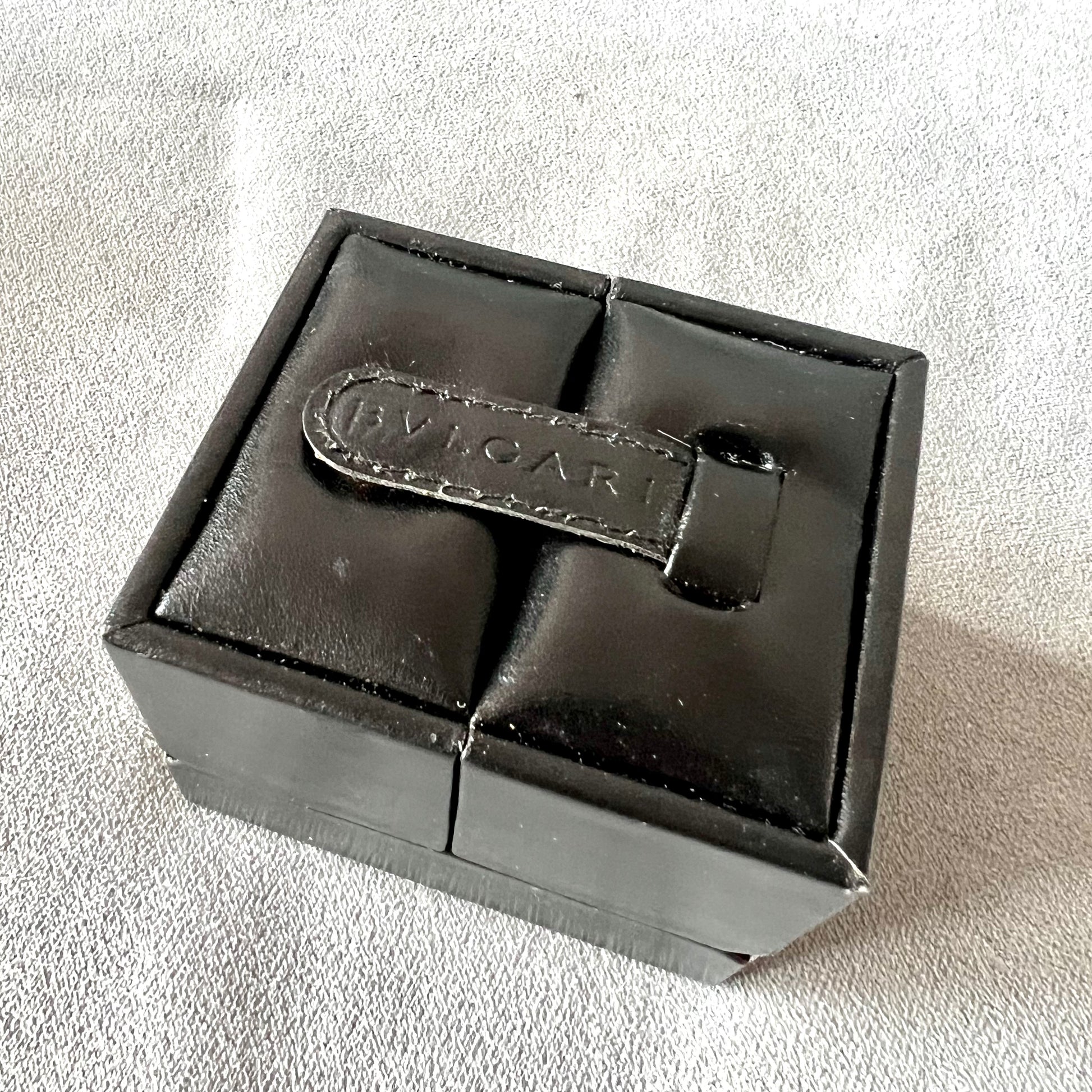 BVLGARI Black Ring/Earring Box + Outer Box 3.25x2.75x2.35 inches