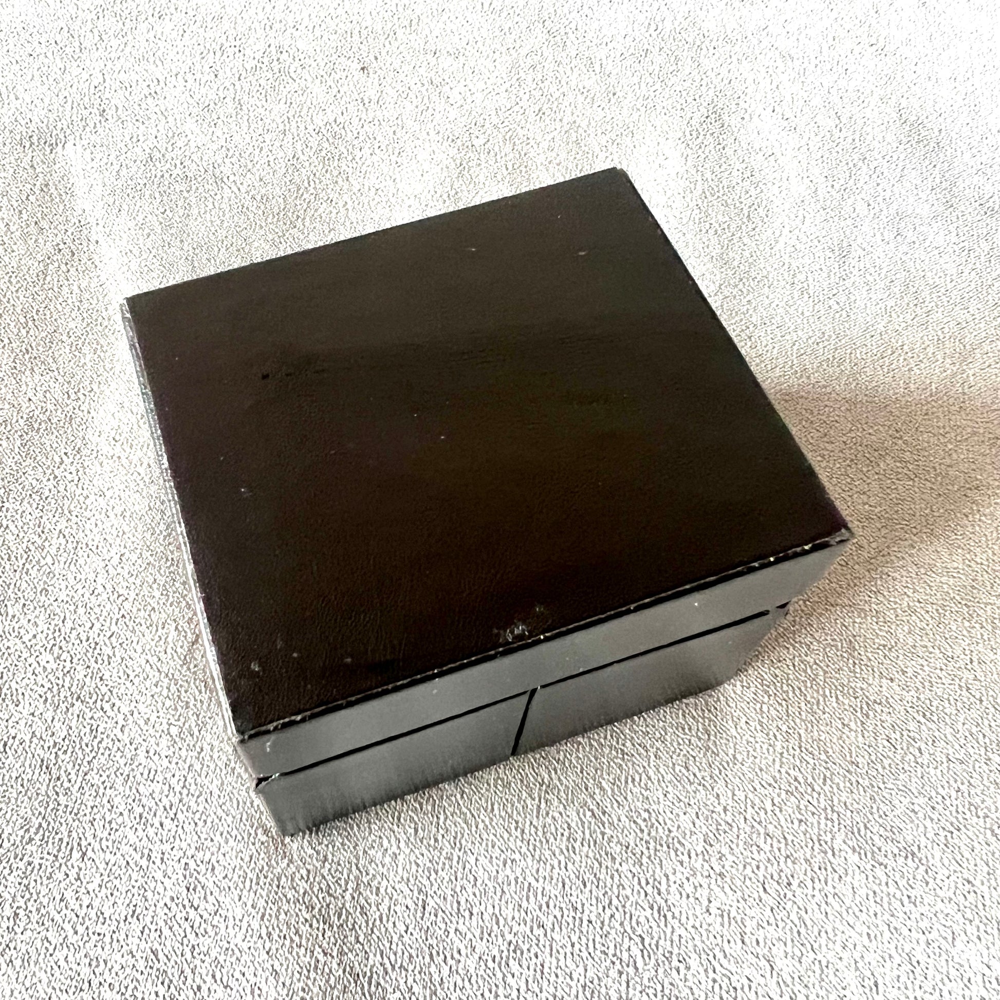 BVLGARI Black Ring/Earring Box + Outer Box 3.25x2.75x2.35 inches