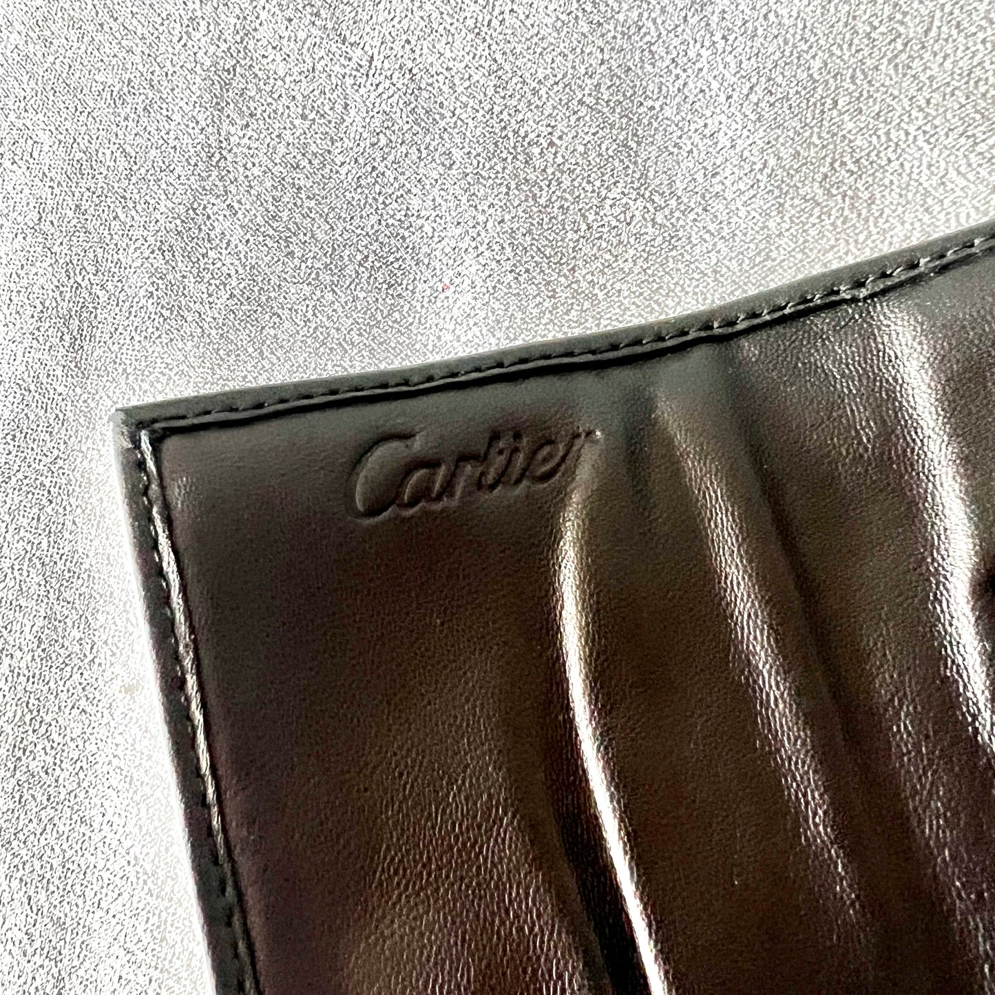 CARTIER Roadster Accessories Black Leather Pouch 5.60x3 inches