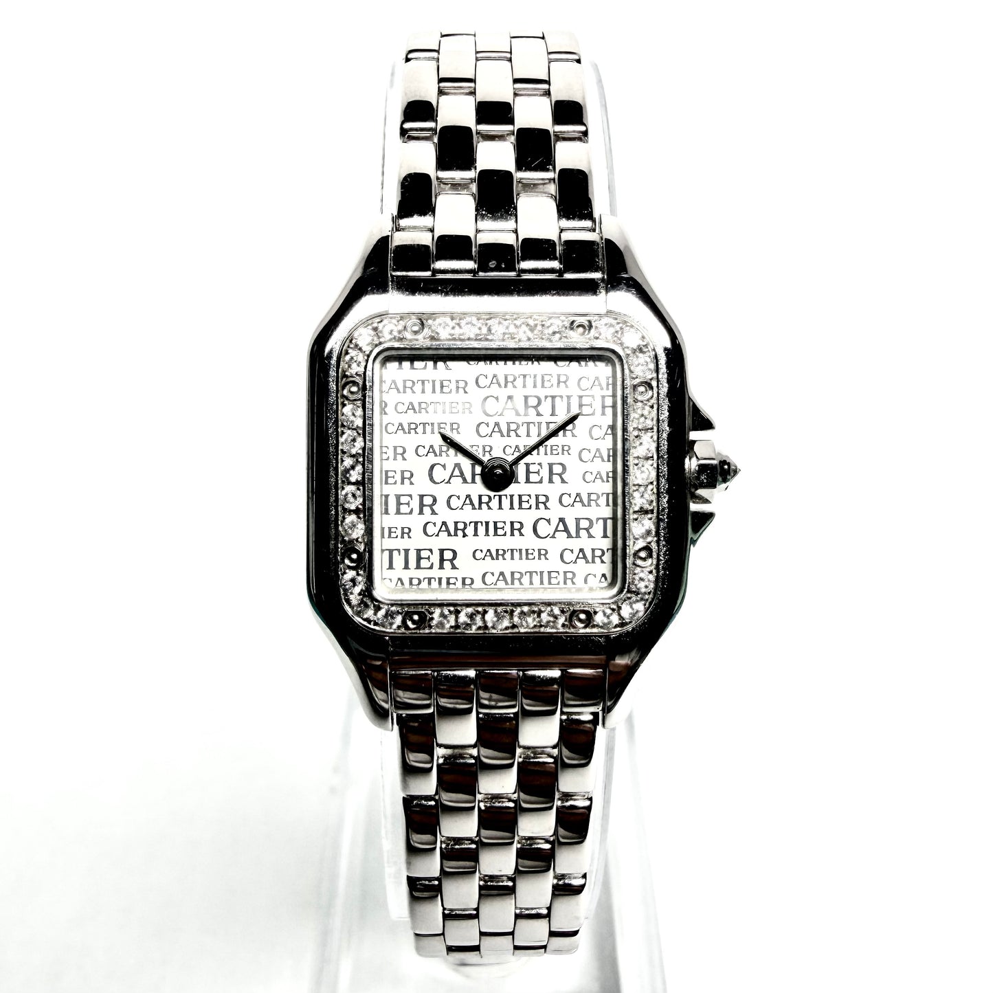 CARTIER PANTHERE Quartz 23mm 18K White Gold 0.34TCW DIAMOND Watch LTD. ED. Silver Dial