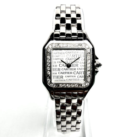 CARTIER PANTHERE Quartz 23mm 18K White Gold 0.34TCW DIAMOND Watch LTD. ED. Silver Dial
