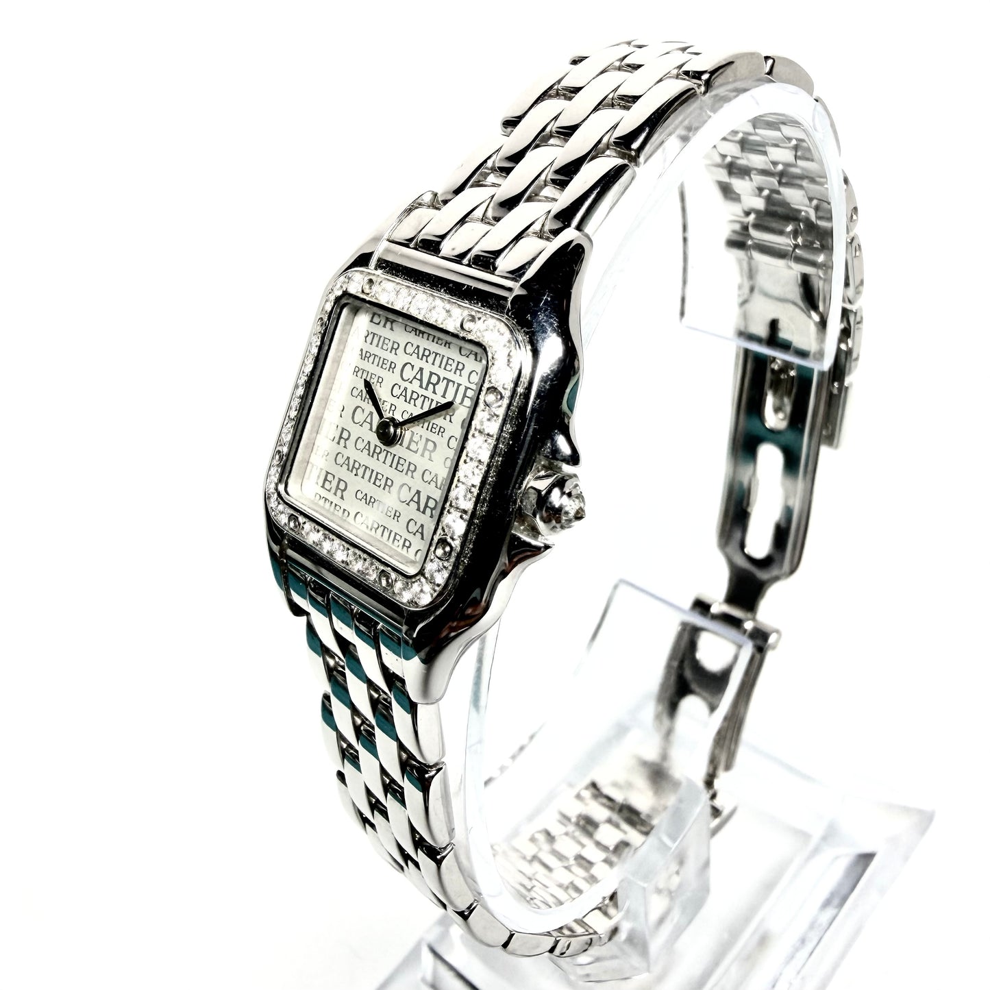 CARTIER PANTHERE Quartz 23mm 18K White Gold 0.34TCW DIAMOND Watch LTD. ED. Silver Dial