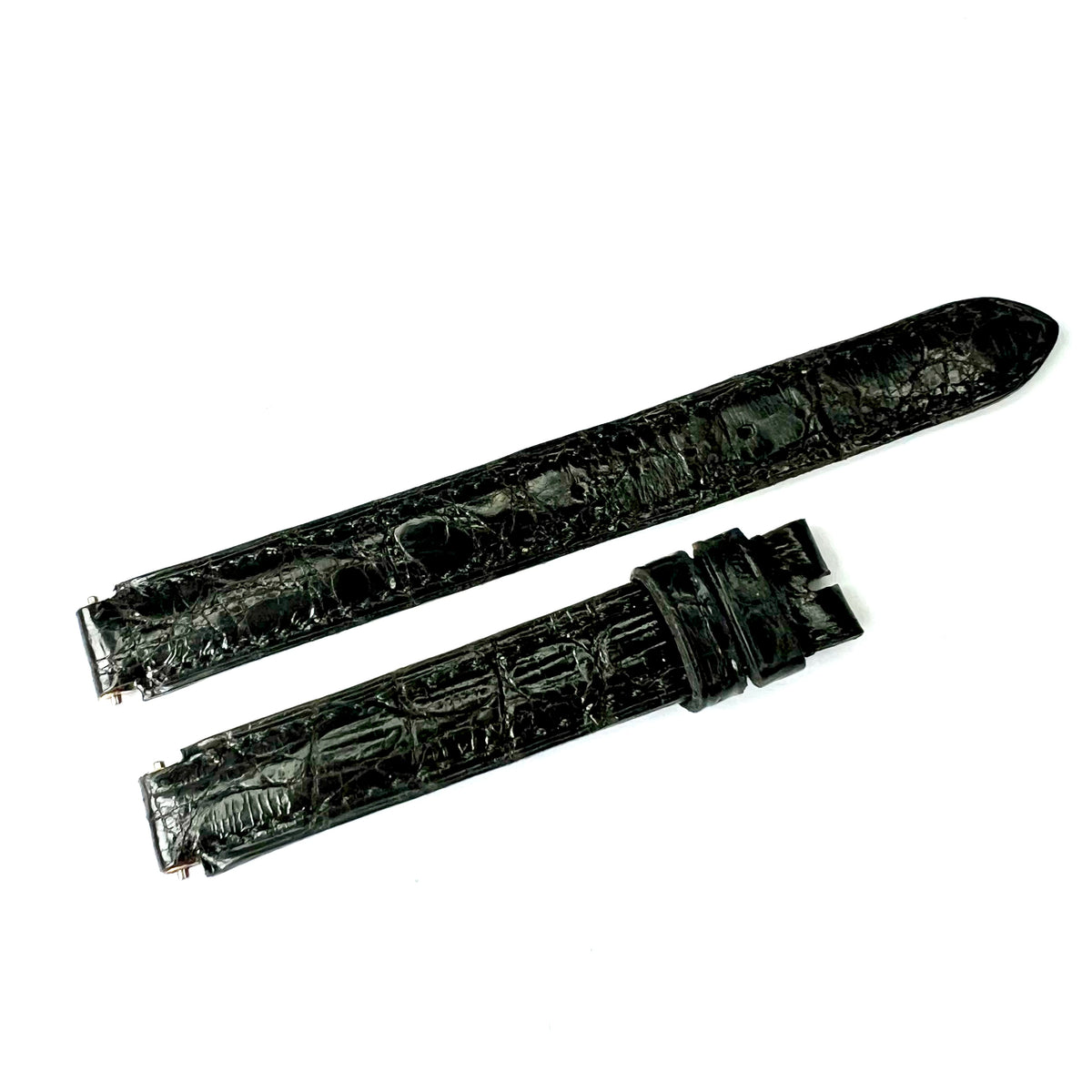 BOUCHERON 9/12mm Black Crocodile Skin Strap w/ Original Pins 