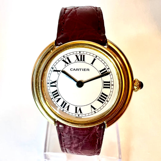 CARTIER ELLIPSE 33mm Manual Winding 18K Yellow Gold Watch