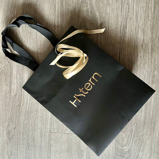 HSTERN Black and Gold Shopping Bag + Original Ribbon
