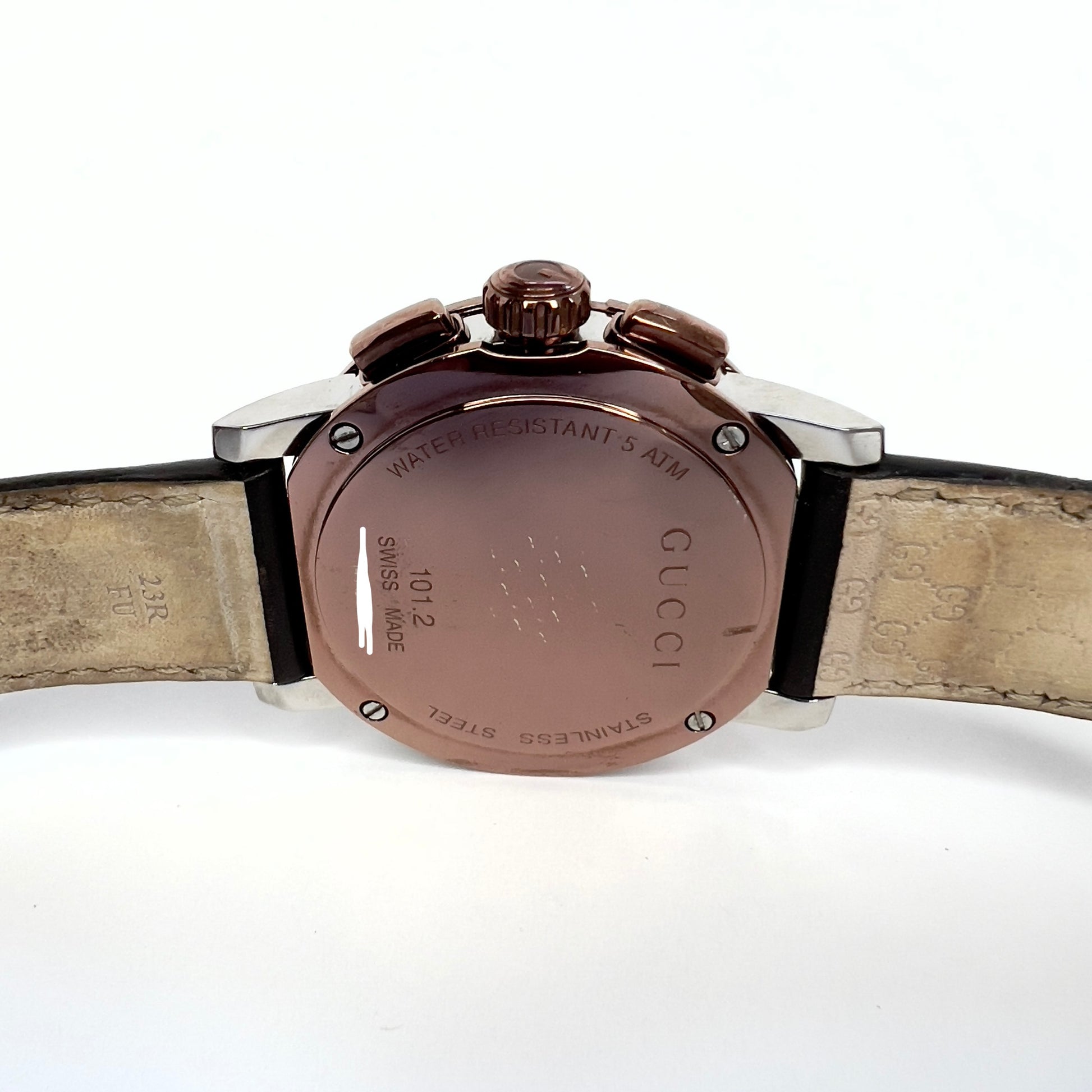 Leather Gucci Watch GUCCI G Chronograph Quartz 44mm Steel DIAMOND