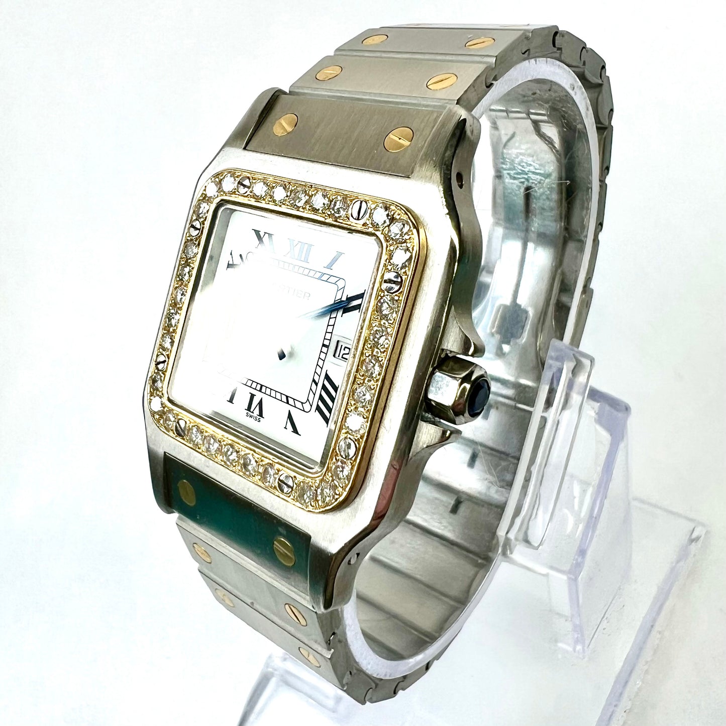 CARTIER SANTOS GALBEE 29mm Automatic 2 Tone 0.94TCW DIAMOND Watch 