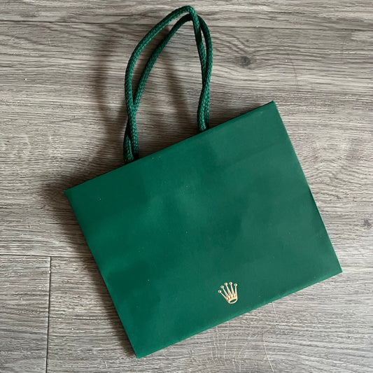 ROLEX Green Shopping Bag 6.75x5.5x2.80 inches