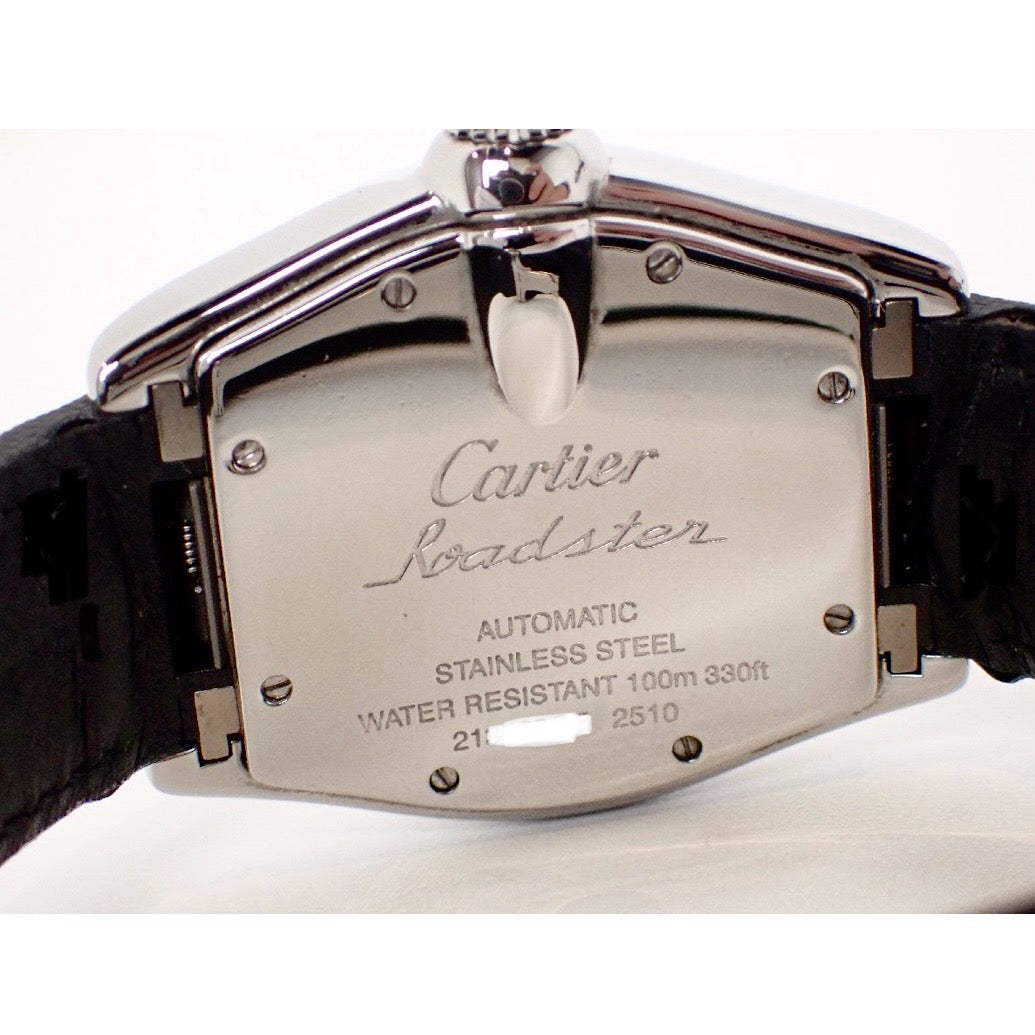 CARTIER ROADSTER 2510 Automatic 38mm Steel ~1TCW DIAMOND Watch