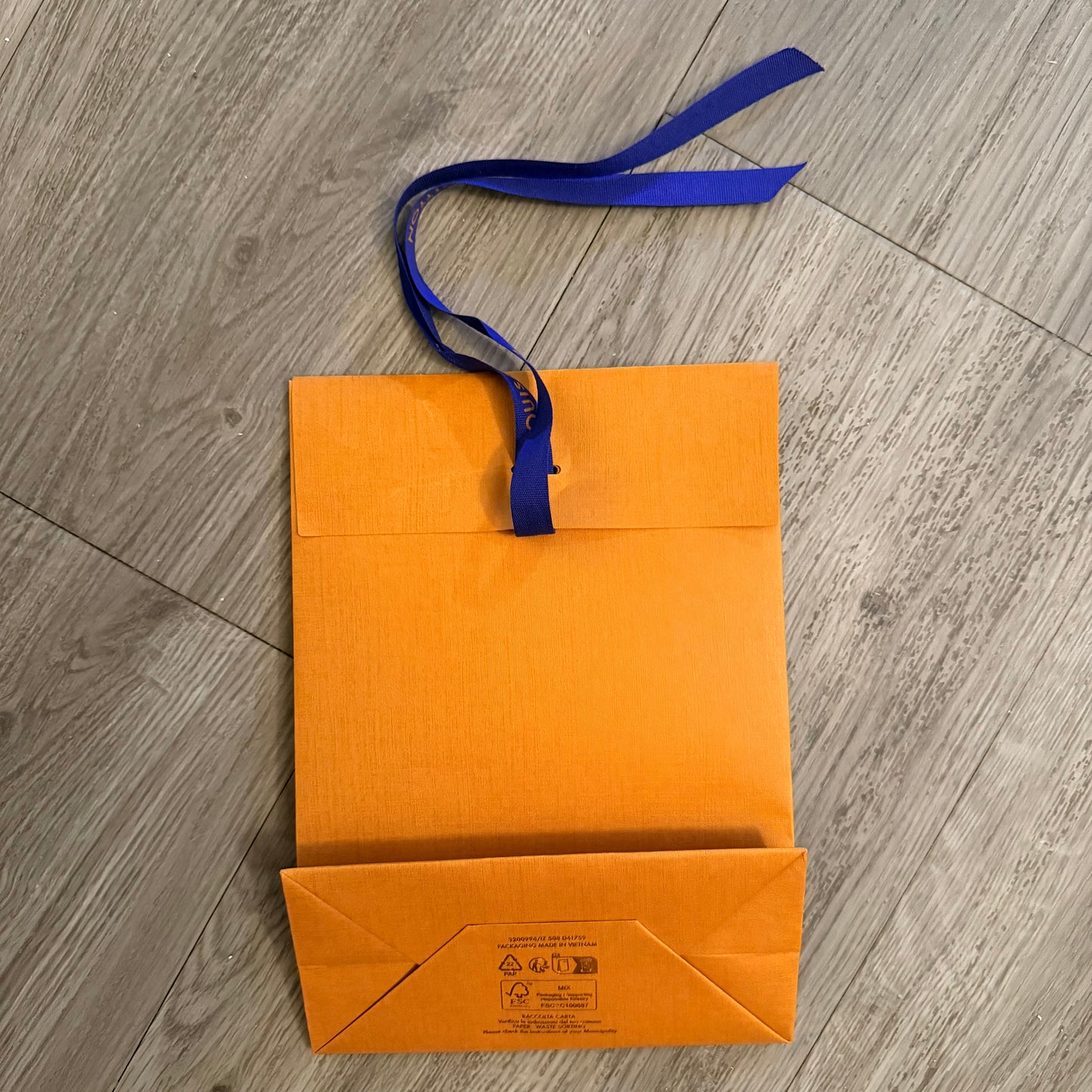 LOUIS VUITTON Orange Shopping Bag 8.25x5.90x2.90 inches