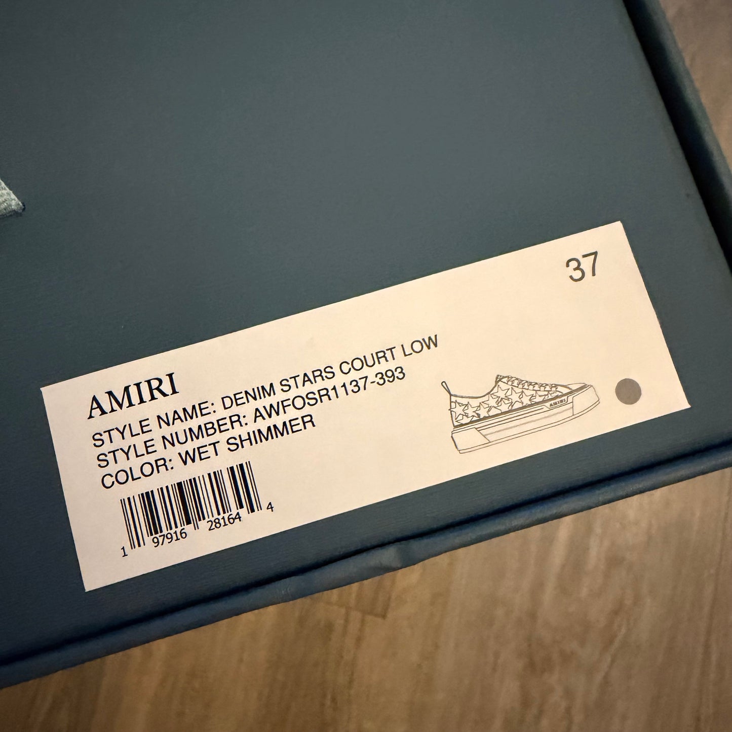 AMIRI Shoe Box with Original Tissue + Receipt Holder 13x9x5.40 inches