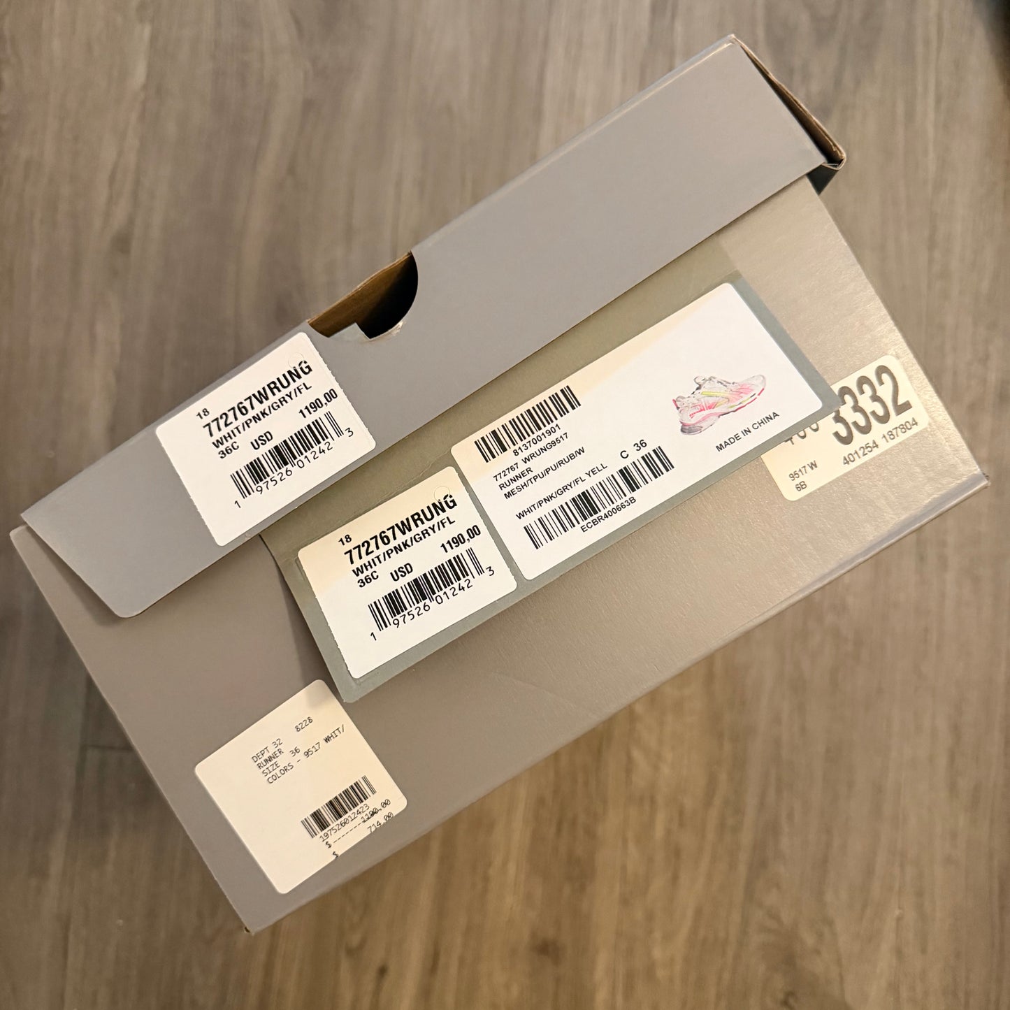 BALENCIAGA Gray Shoe Box with Original Tissue Paper + Booklet 14.5x10.75x5.70 inches