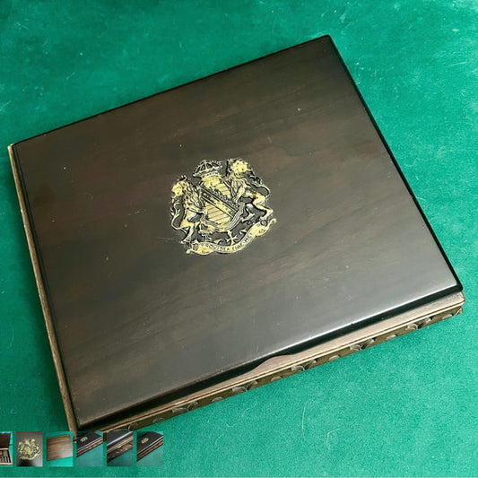 Vintage PROVIDENTIAE MEMOR Brown Wooden Jewerly Box from 1960’s 10.75x9.25x2 inches