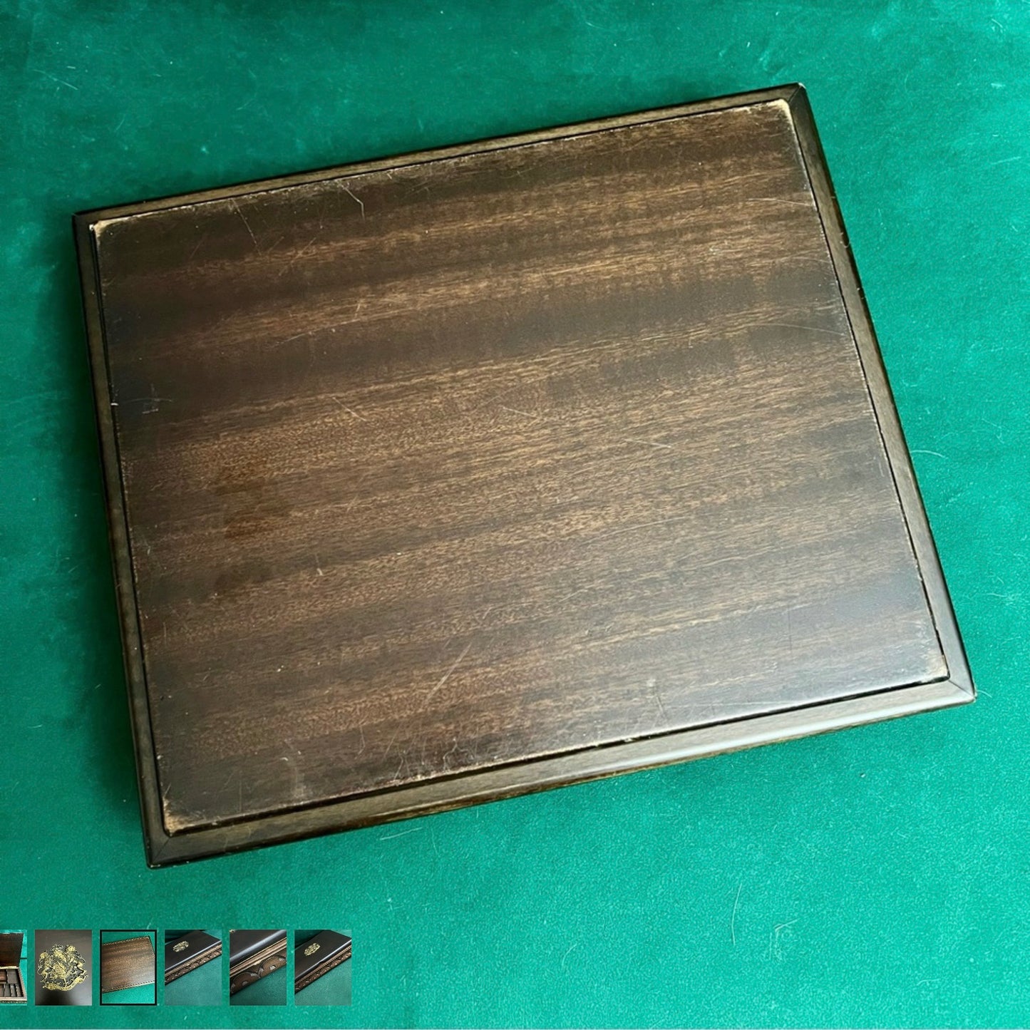 Vintage PROVIDENTIAE MEMOR Brown Wooden Jewerly Box from 1960’s 10.75x9.25x2 inches