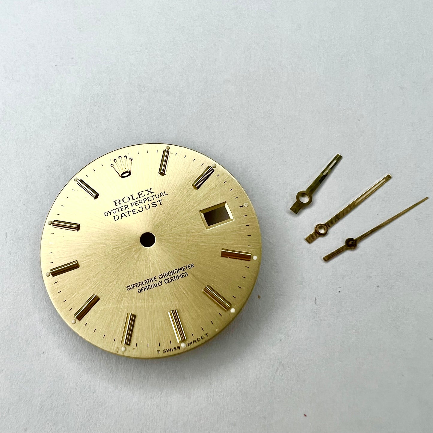 ROLEX 27.7mm Gold Color Gold Hour Markers DIAL + Luminous Gold Hands for 36mm ROLEX DATEJUST