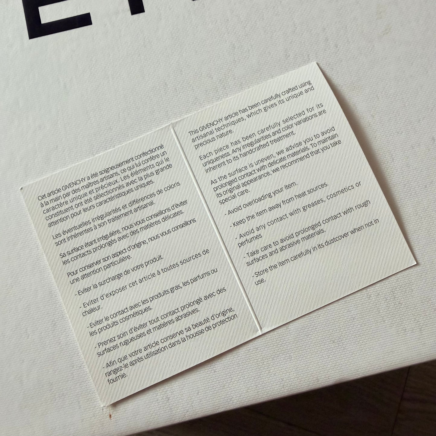 GIVENCHY White Shoes Box 13.30x12.5x4.5 inches + Original Tissue+ Card