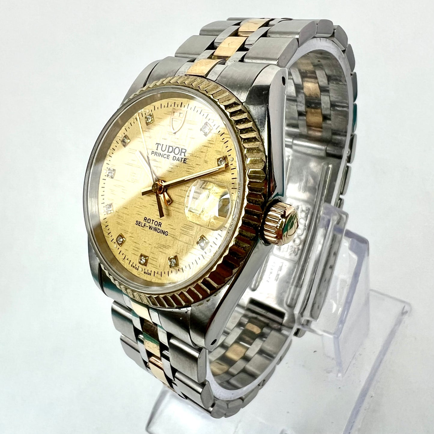 TUDOR PRINCE DATE Automatic 34mm 2 Tone Diamond Dial Watch