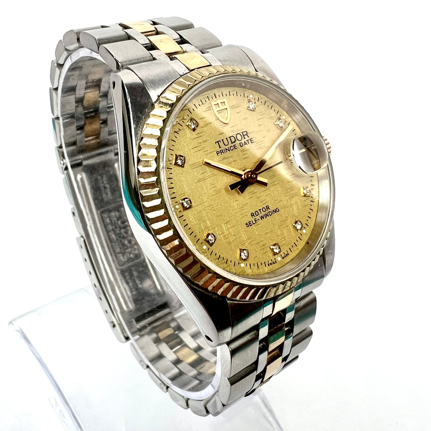 TUDOR PRINCE DATE Automatic 34mm 2 Tone Diamond Dial Watch