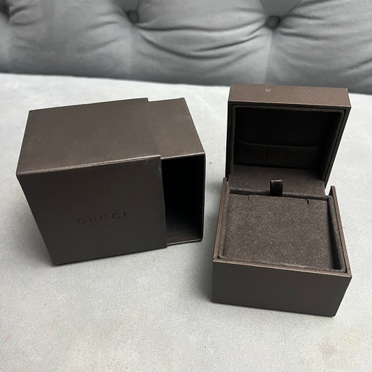 GUCCI Earrings/Cufflinks Box + Outer Box 3.25x3.10x2.60 inches