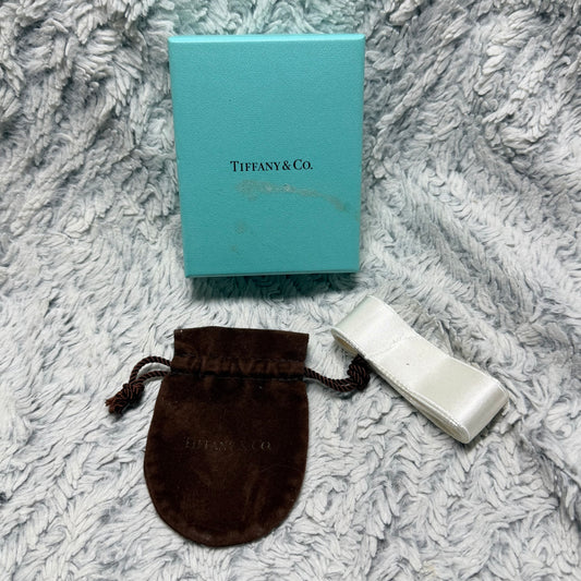 TIFFANY & CO. Brown Jewerly Pouch 3.70x2.60” + Box 3.90x3.05x1.45” + Original Ribbon