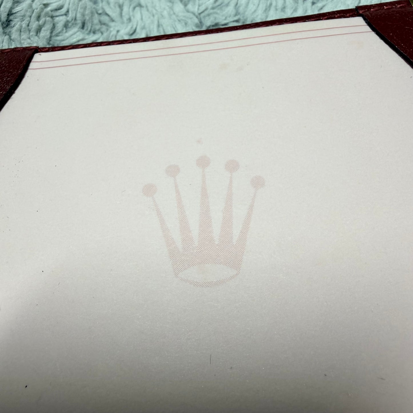 ROLEX Red Genuine Leather Notebook/Card Holder with Pages 5.25x4 inches