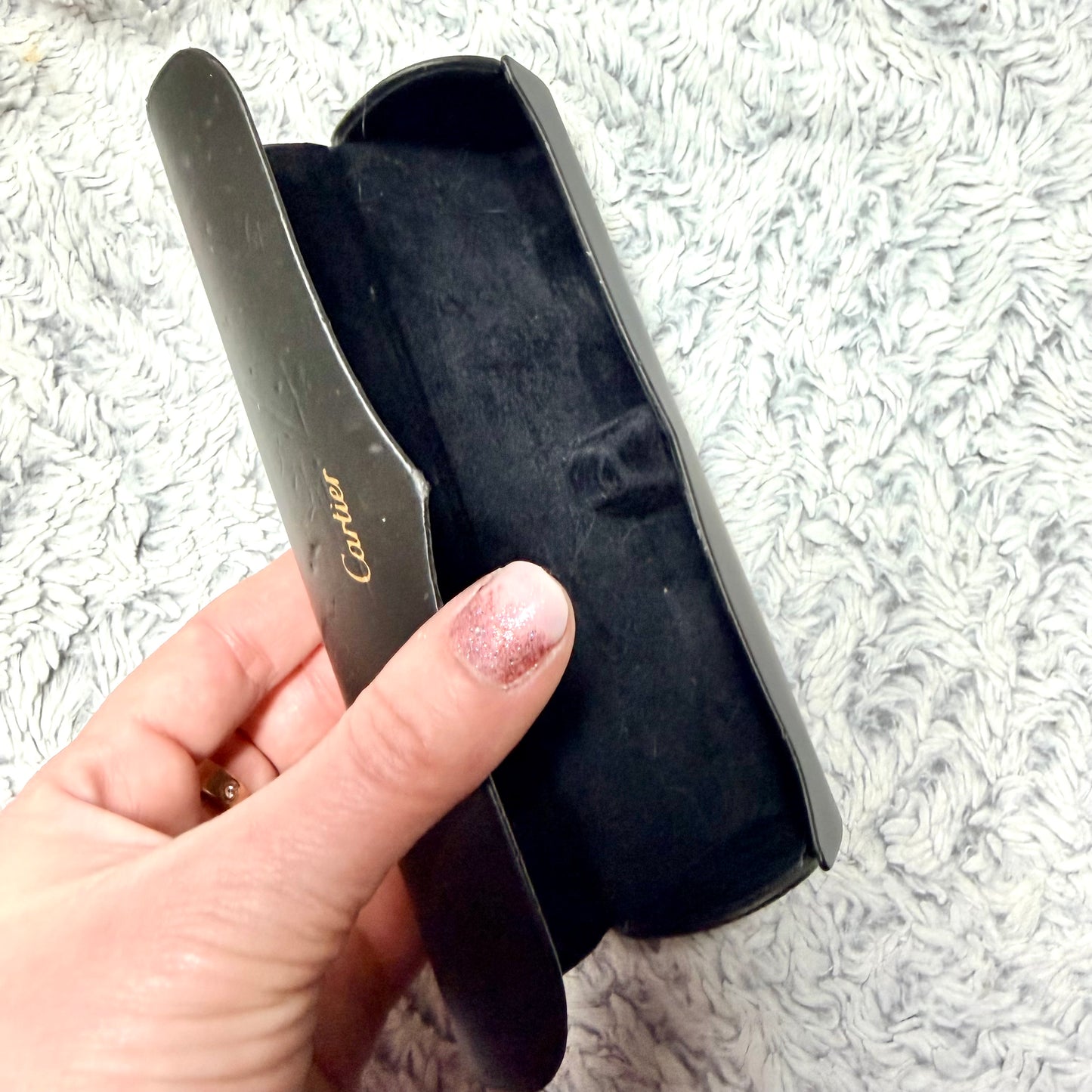 CARTIER Black Glasses/Sunglasses Case 6.5x2.10x1.40 inches