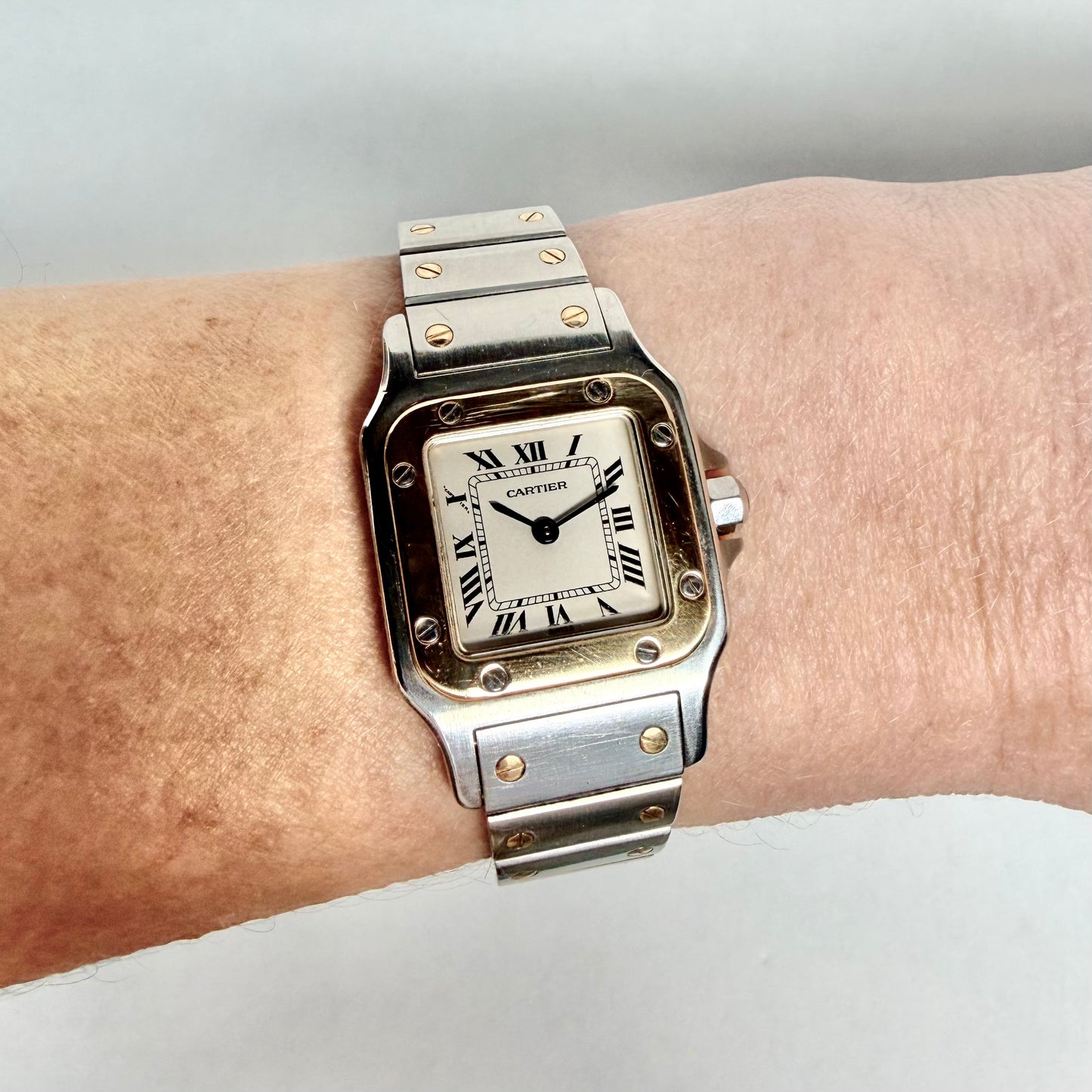CARTIER SANTOS GALBEE 24mm Quartz 2 Tone Watch