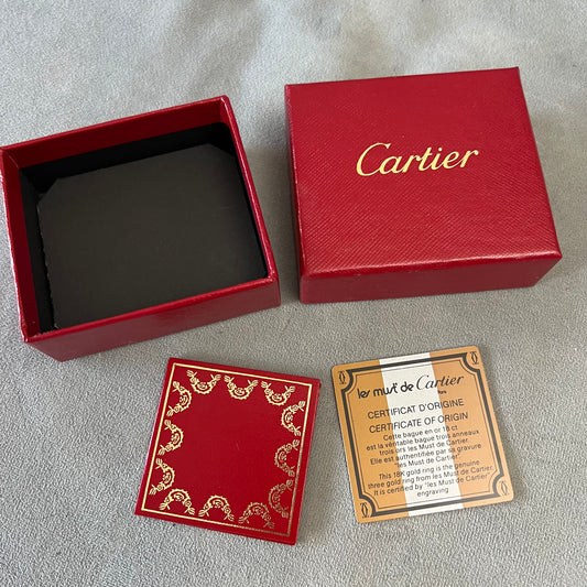 CARTIER Trinity Ring Box 3.20x2.75x1.30 inches + Filled Certificate