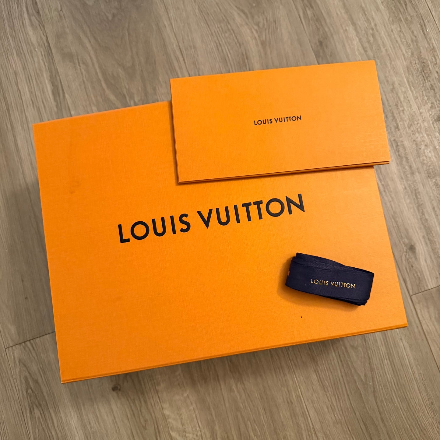 LOUIS VUITTON Goods Box 14.10x11x5.75 inches + Long Ribbon + Receipt/Authentication Holder
