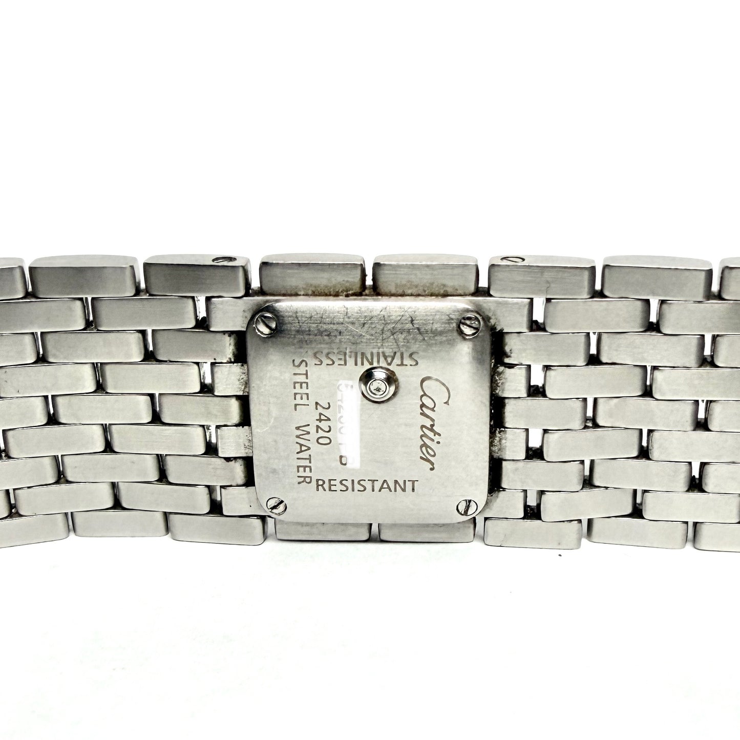 CARTIER Panthere RUBAN Quartz 21.5mm Steel Roman White MOP Dial Watch