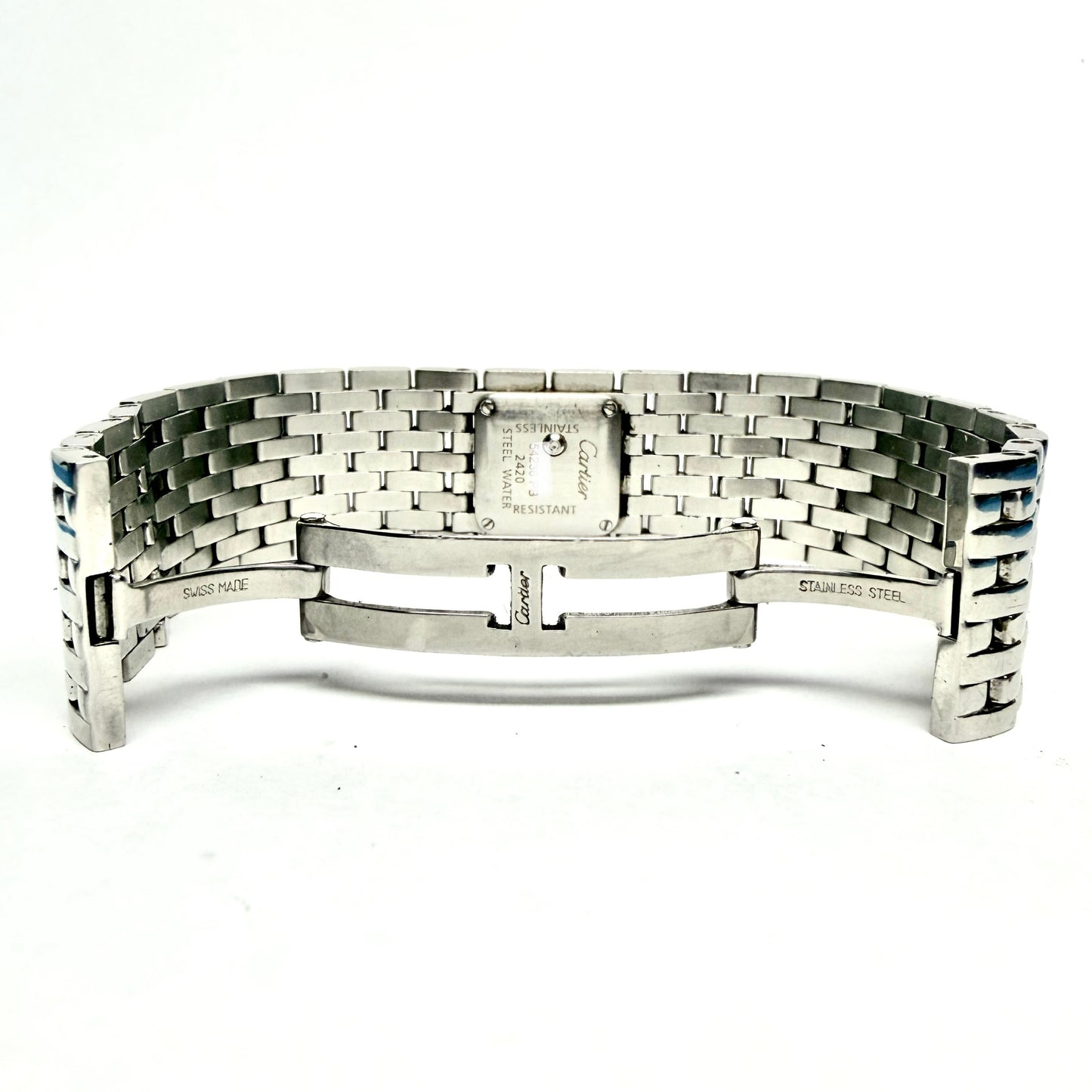 CARTIER Panthere RUBAN Quartz 21.5mm Steel Roman White MOP Dial Watch