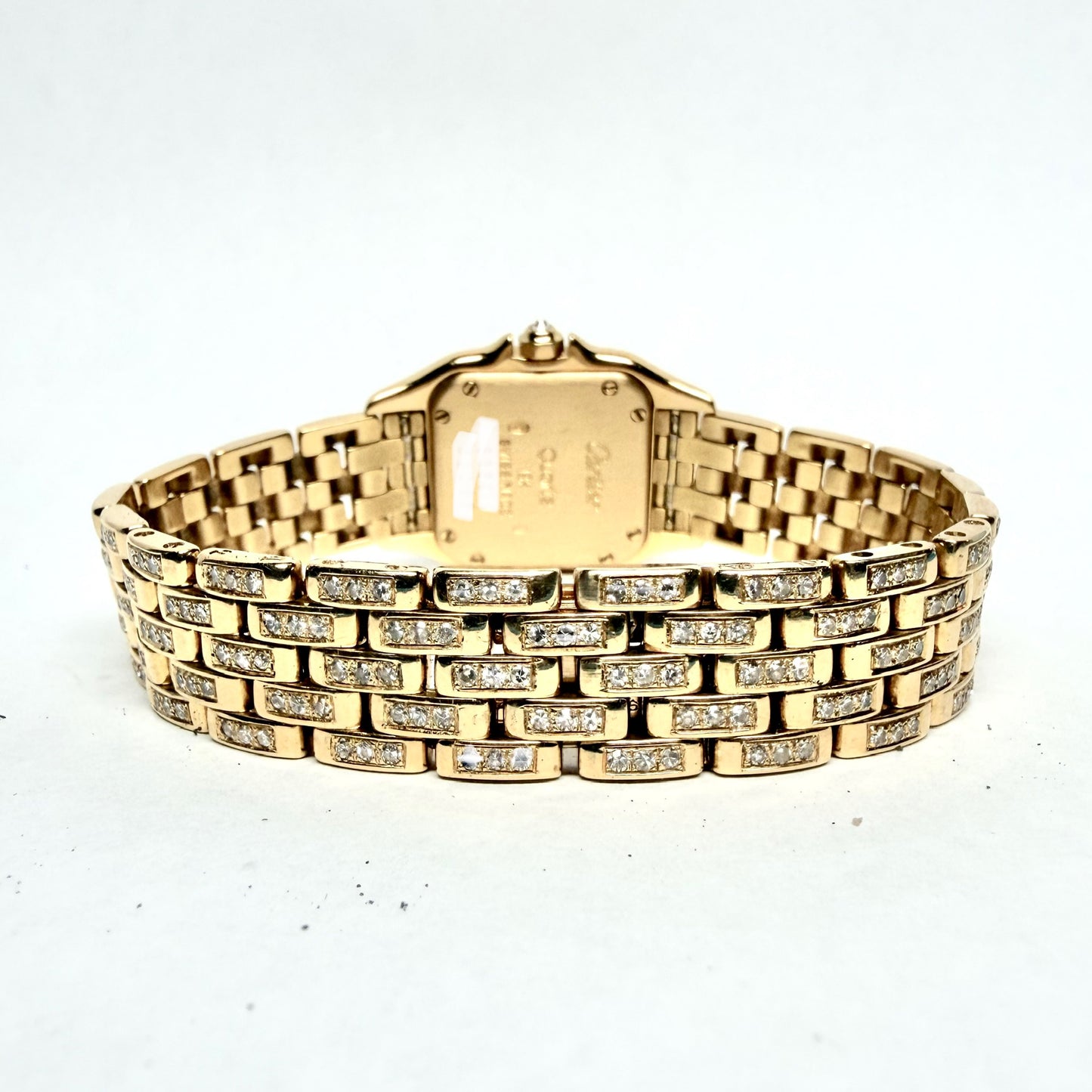 CARTIER PANTHERE Quartz 23mm 18K Yellow Gold 3.2TCW Diamond Watch Cream Dial