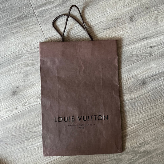 LOUIS VUITTON Brown Shopping Bag 14.25x10x4.35 inches