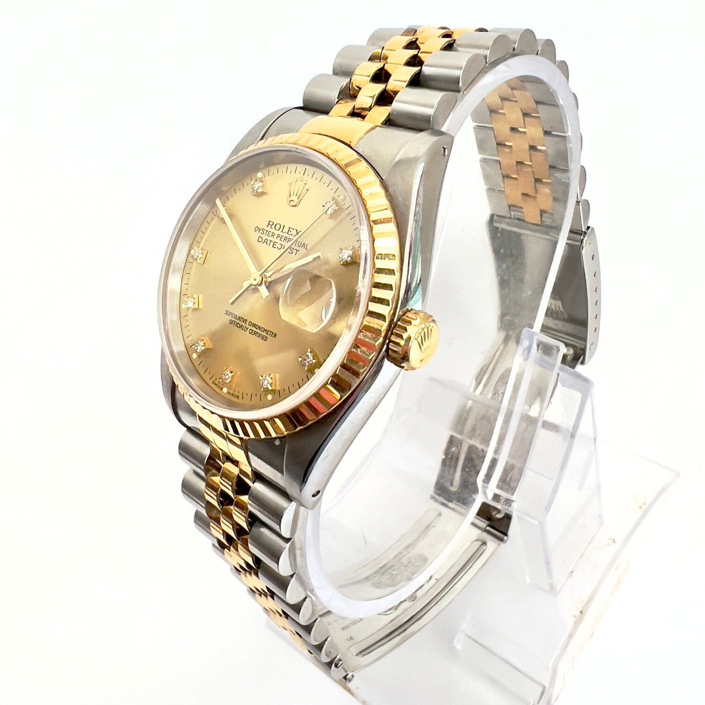 ROLEX DATEJUST Automatic 36mm 2 Tone Diamond Dial Watch Jubilee Bracelet