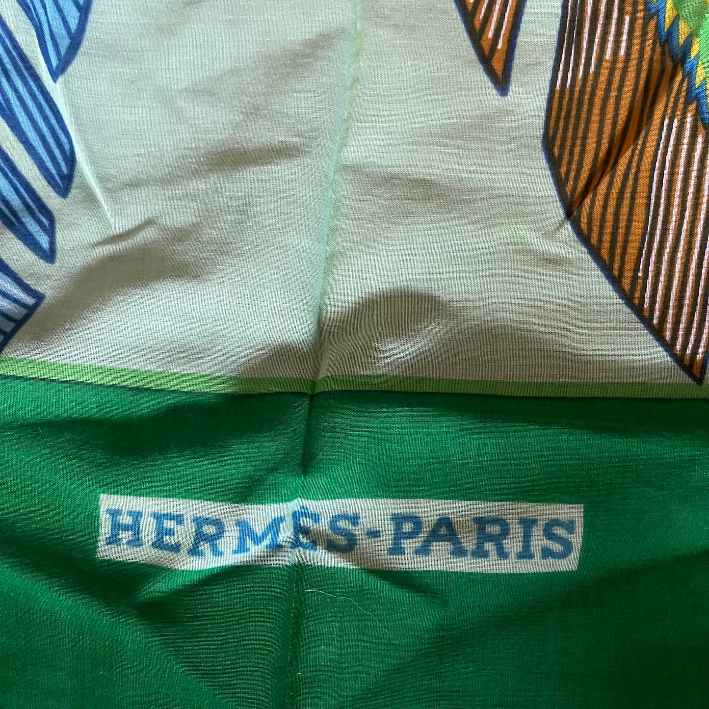 HERMES Palm Tree Print Extra Large 100% Cotton Scarf/Wrap 68x59 inches