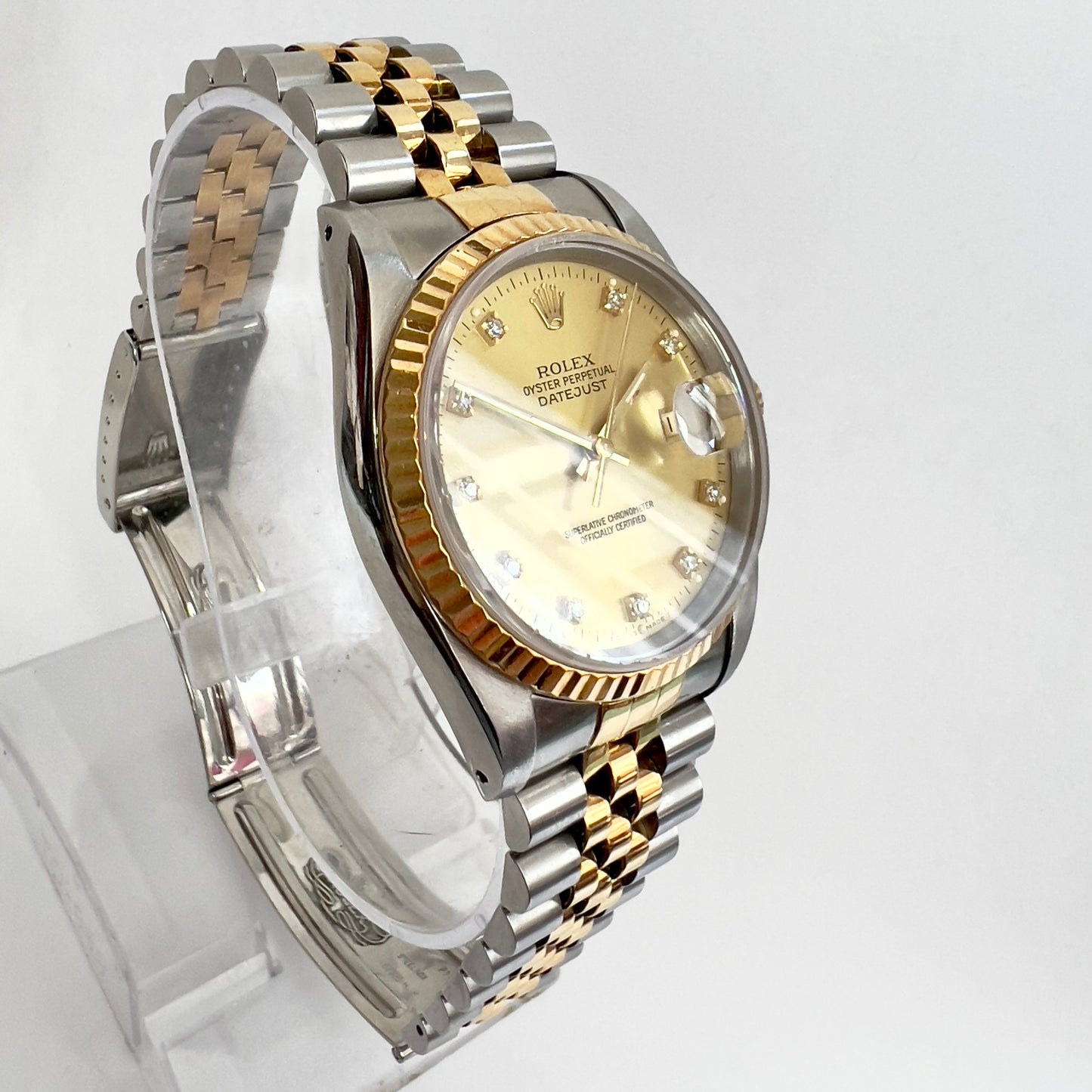 ROLEX DATEJUST Automatic 36mm 2 Tone Diamond Dial Watch Jubilee Bracelet