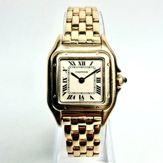 CARTIER PANTHERE Quartz 23mm 18K Yellow Gold Watch Cream Dial