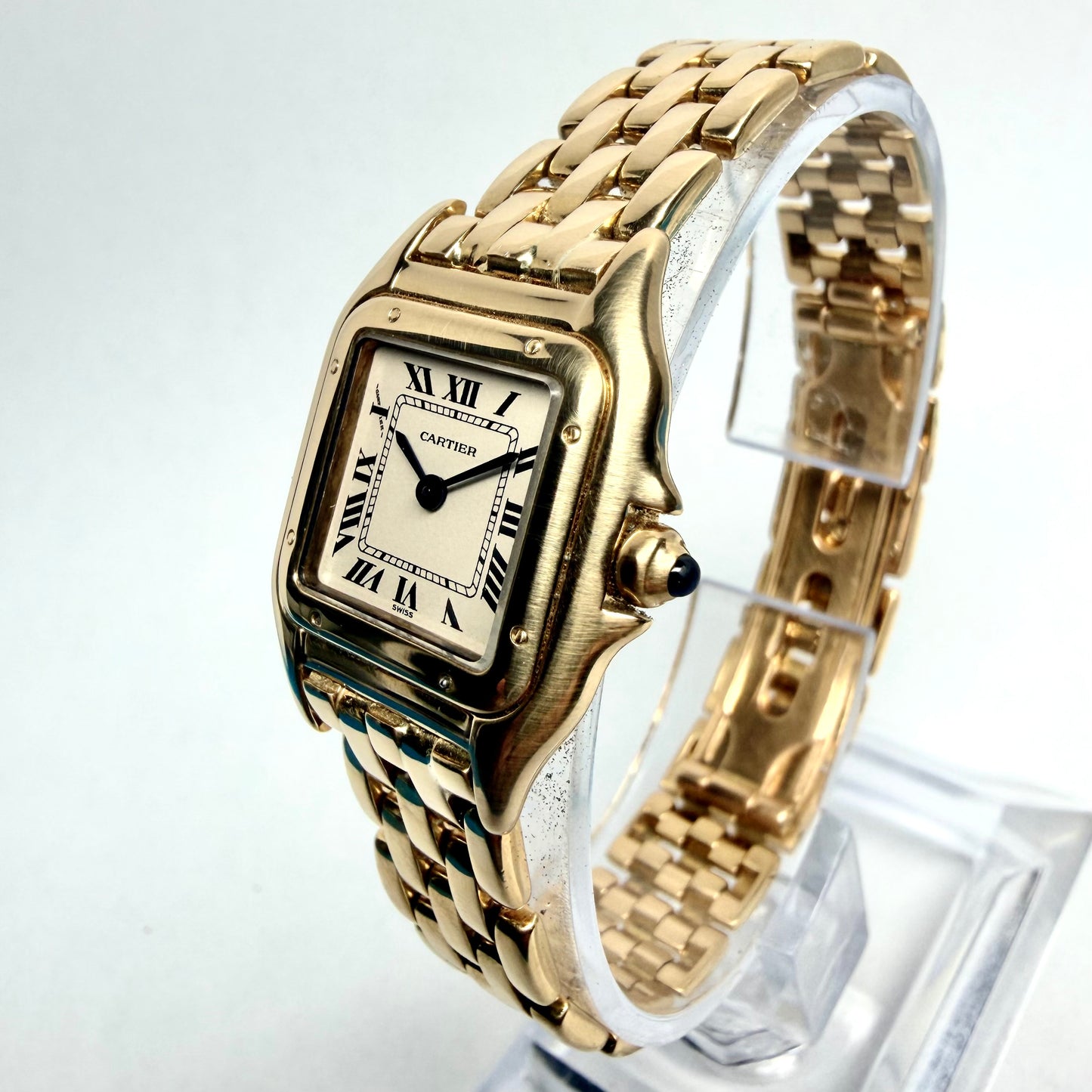 CARTIER PANTHERE Quartz 23mm 18K Yellow Gold Watch Cream Dial