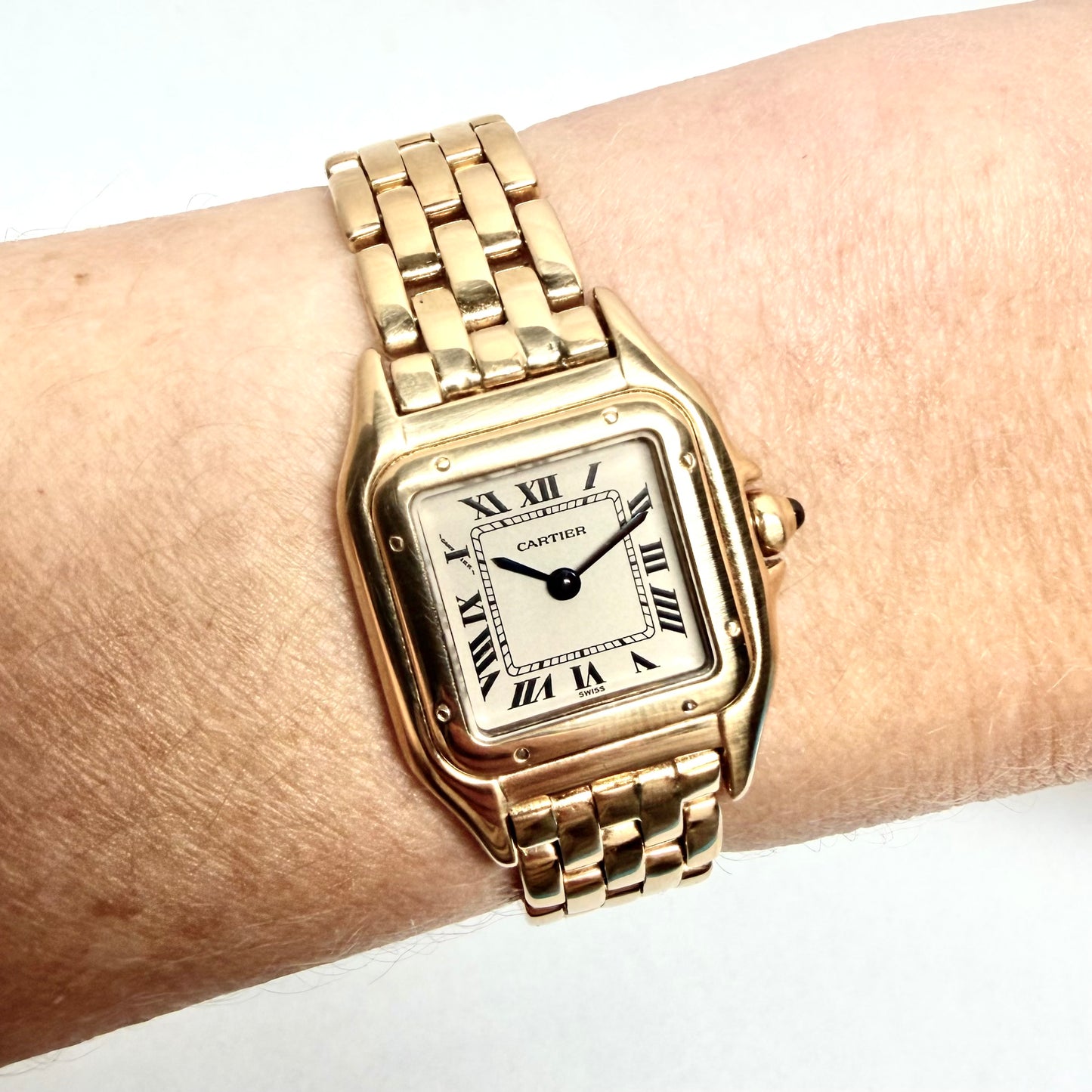 CARTIER PANTHERE Quartz 23mm 18K Yellow Gold Watch Cream Dial