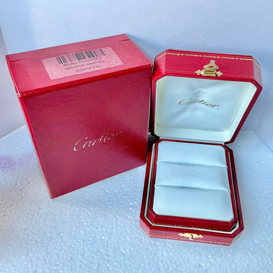 CARTIER Double Alliance Ring Box + Outer Box 4.5x3.60x2 inches