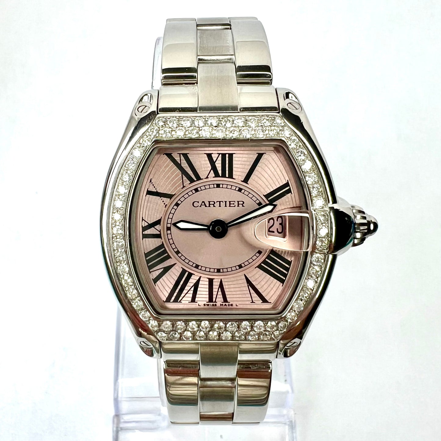 CARTIER ROADSTER Quartz 31mm Steel 0.75TCW DIAMOND Watch