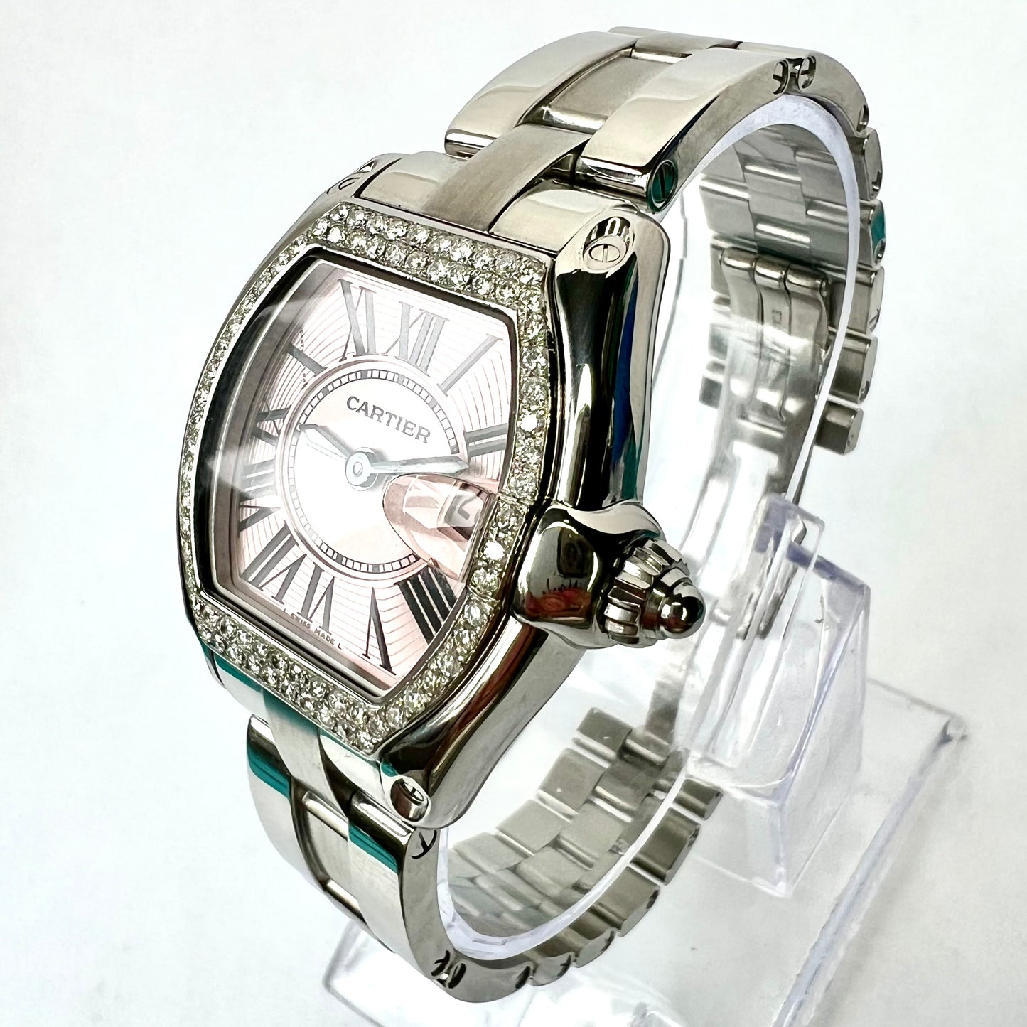 CARTIER ROADSTER Quartz 31mm Steel 0.75TCW DIAMOND Watch