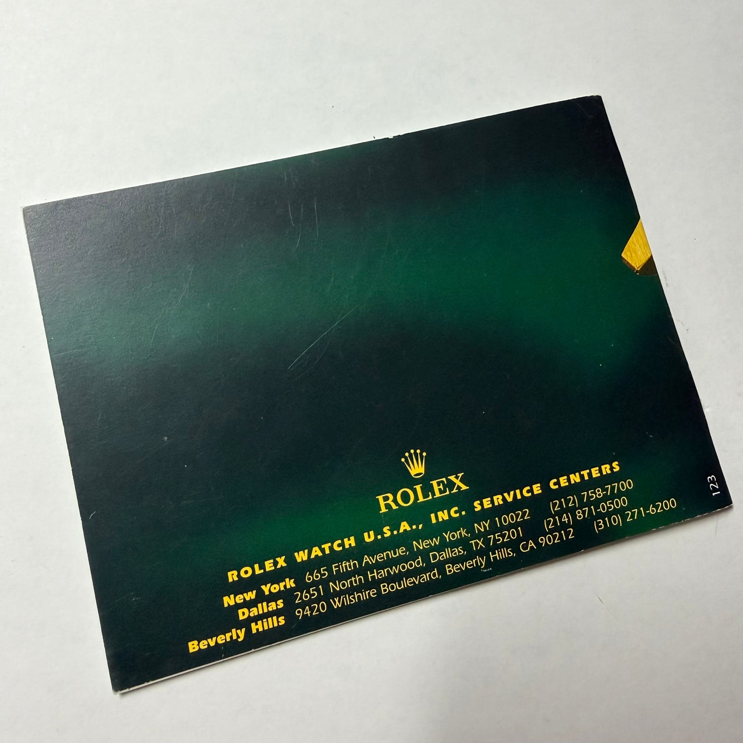 Factory Service The Care of Your ROLEX Booklet English