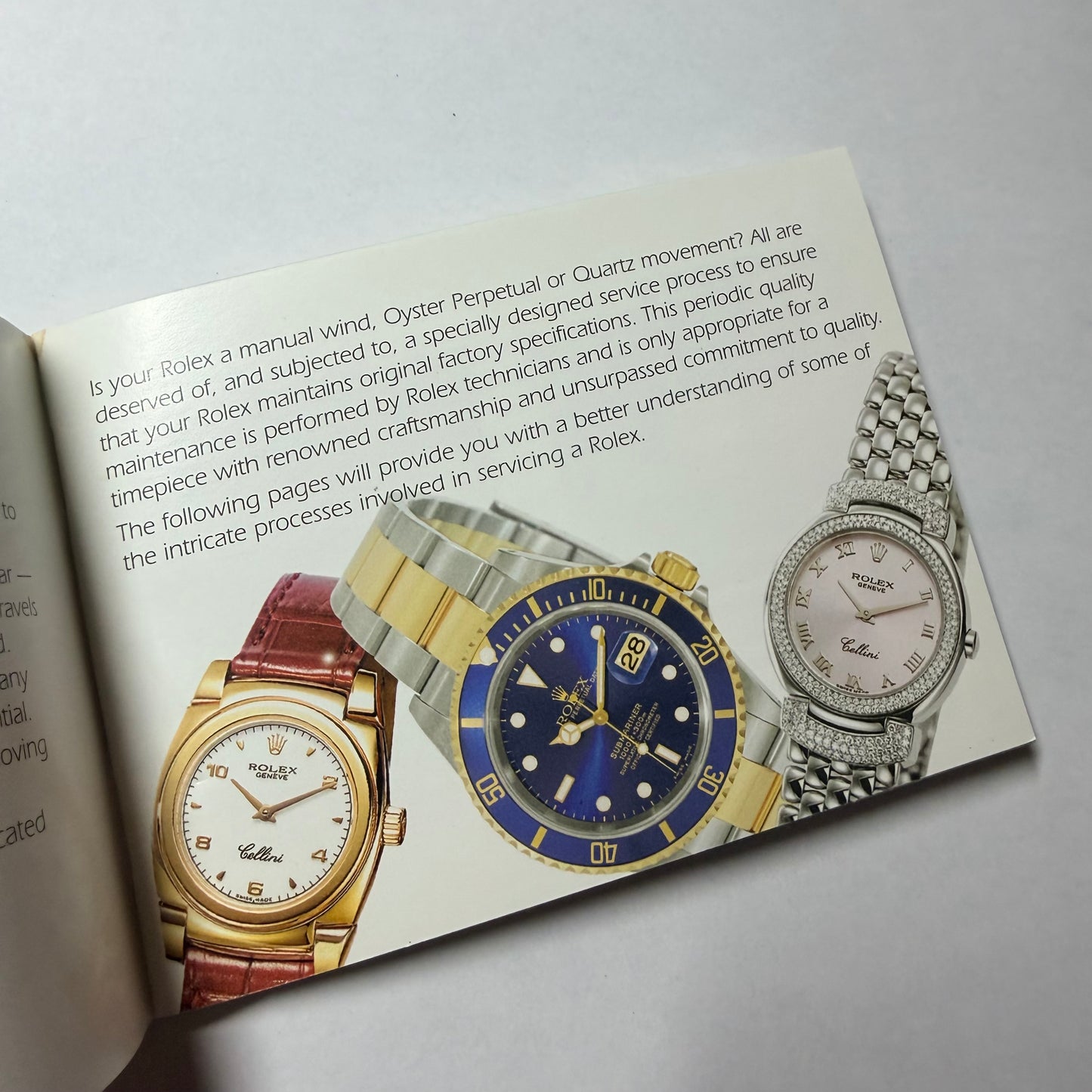 Factory Service The Care of Your ROLEX Booklet English