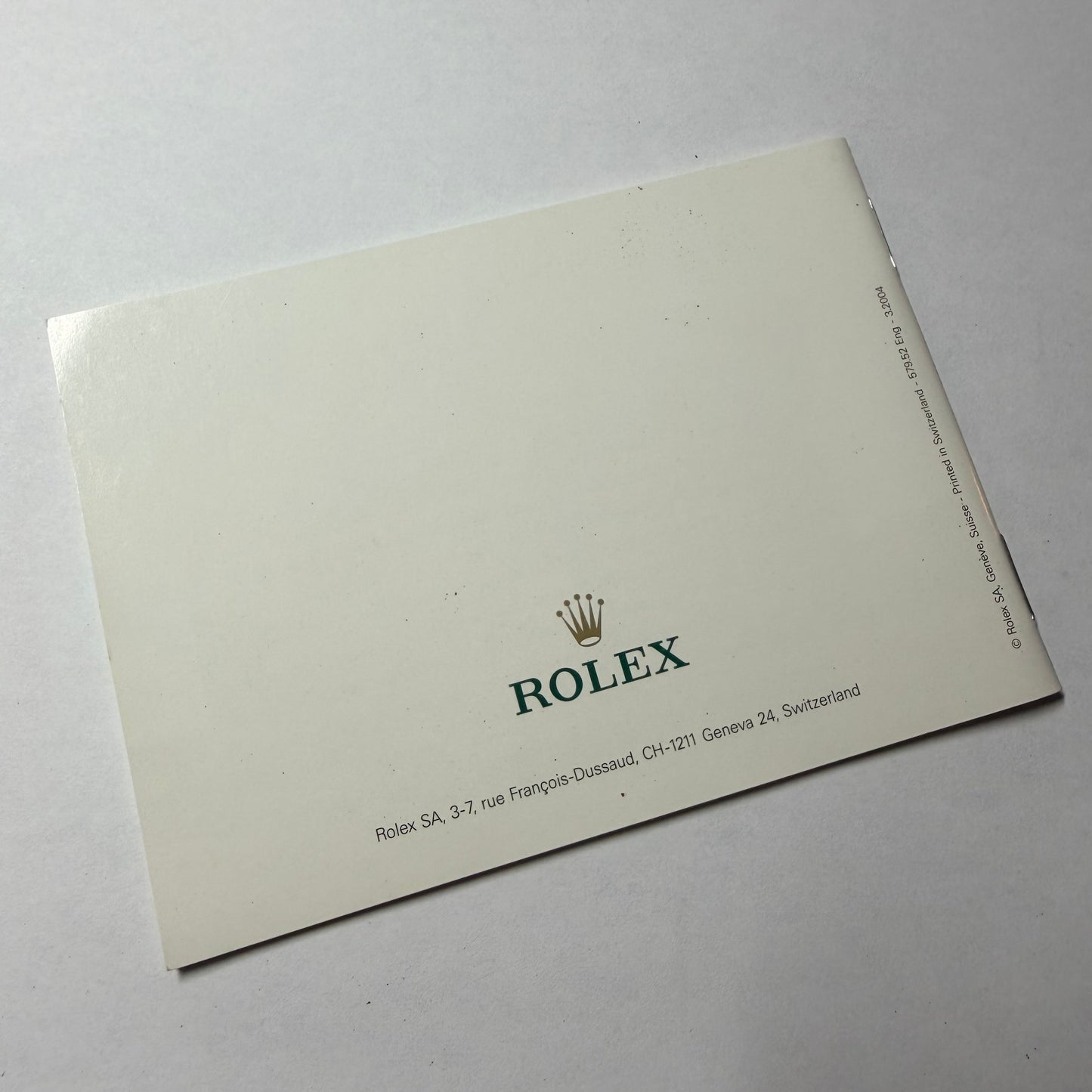 YOUR ROLEX OYSTER Booklet 2004 English