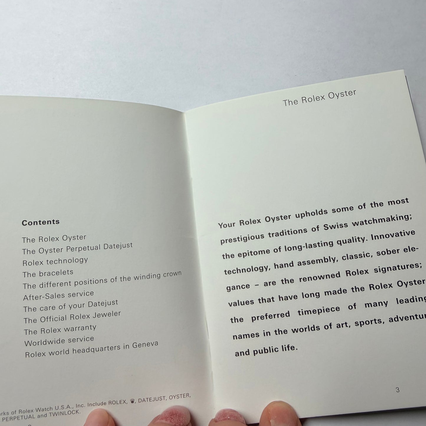 ROLEX Datejust Booklet 2003 English