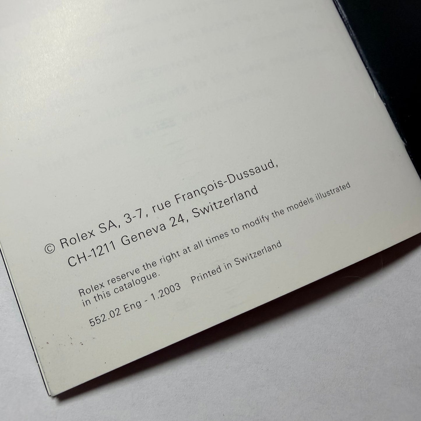 ROLEX Datejust Booklet 2003 English