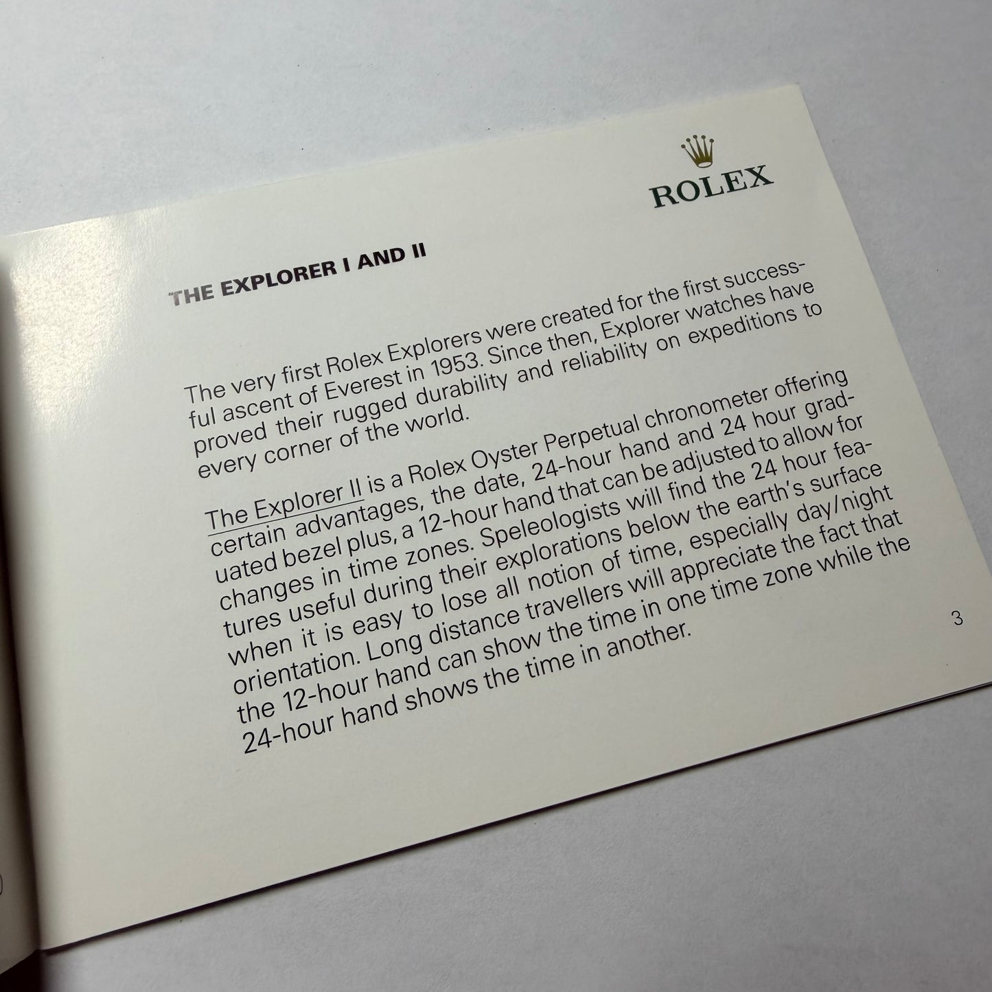 ROLEX Explorer 2004 Booklet/Pamphlet English